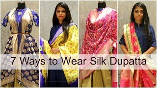 7 Different Silk Dupatta Styles to Wear with Lehenga amp Salwar Suit [upl. by Yenattirb503]