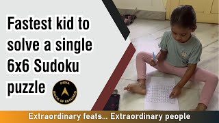 Fastest kid to solve a single 6x6 Sudoku puzzle [upl. by Frans505]