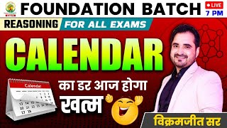 🔴CALENDAR  CLASS 01  FOUNDATION BATCH  REASONING By  VIKRAMJEET SIR ssccgl2023 [upl. by Tito]