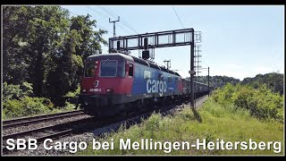 Güterzüge beim Bahnhof MellingenHeitersberg Kanton Aargau Schweiz 2022 [upl. by Roselba]