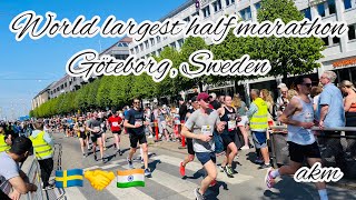 World Largest Half Marathon Göteborg  Gothenburg Sweden 🇸🇪 [upl. by Madalena584]