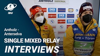 World Cup 2324 AntholzAnterselva Single Mixed Relay Interviews [upl. by Andel922]