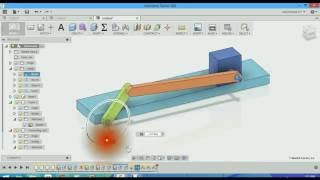 Autodesk Fusion360 PART 2 Assembly joints in Crank and slider mechanism [upl. by Ryhpez]