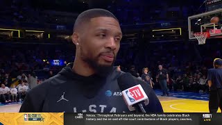 Damian Lillard Interview  2024 NBA AllStar Practice [upl. by Wirth]