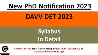 Syllabus of DAVV DET 2023DAVV DET 2023 [upl. by Yruama132]