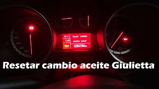 Eliminar aviso cambio aceite Giulietta [upl. by Euqina]