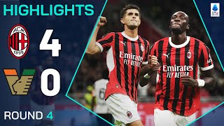 MILANVENEZIA 40  HIGHLIGHTS  Pulisic shines and Abraham gets off the mark  Serie A 202425 [upl. by Acitel]