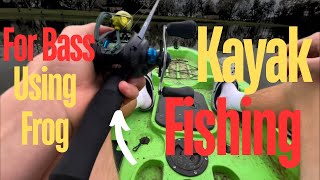 Frog Fishing In Kayak For Monster PreSpawn March Bass [upl. by Supat]