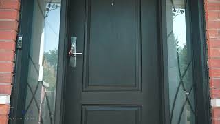 Installing a Fiberglass Black Entry Door with Two Sidelites  LUMA Doors  Windows [upl. by Ahsym]