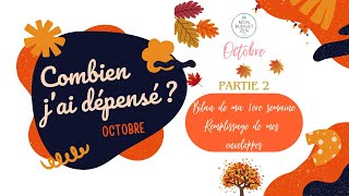 ✅️PARTIE 2  Bilan de la 1ère semaine dOctobre ✉️💰  🎁 Lien vers mon PDF défi unique de 1 à 10€ [upl. by Akeenat]