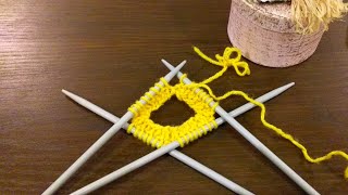 How to Caston for socks on Double Pointed Needles amp divide them on 4 needles and join them in round [upl. by Airpal513]