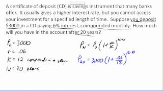 Compound interest CD example [upl. by Terle170]