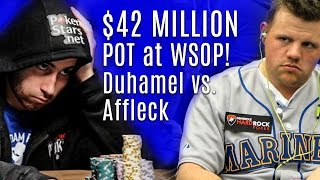 Duhamel vs Affleck  42 MILLION WSOP Main Event ALLIN POT [upl. by Boarer200]