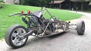 Home Built Reverse Trike Project Gets its Tire Change Finished CBR 600 [upl. by Tol]