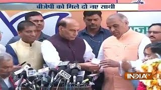 LS Polls Former UP CM Jagdambika Palcomedian Raju Srivastava join BJP [upl. by Nellad202]