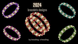 How to make a beaded bracelet with rondelle beads Gift idea for HER beadingtutorials [upl. by Tigdirb]