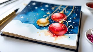 Create Your Own MAGICAL Christmas Ornaments with Watercolor Painting [upl. by Leimaj]