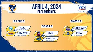 LIVE FULL GAMES UNTV Volleyball League Season 2 Prelims at Paco Arena  April 04 2024 [upl. by Ecraep]