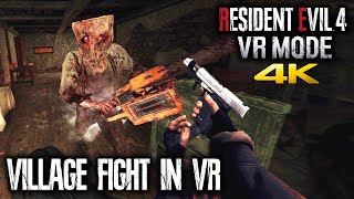 RESIDENT EVIL 4 REMAKE VR Gameplay Village Fight amp Chainsaw Man 4K 60FPS PSVR2 PS5  No Commentary [upl. by Hardner154]