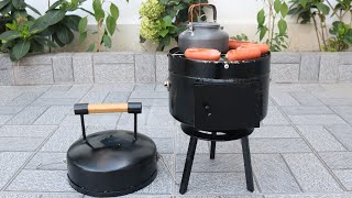 Make a portable BBQ grill from an old gas tank [upl. by Warenne105]