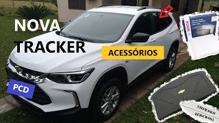 Acessórios para Nova Tracker PCD 2021  Comprei acessórios para o carro [upl. by Aynnat795]