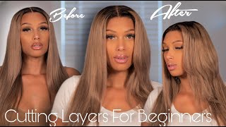 ✄ HOW TO CUT LAYERS IN A WIG💈 Beginner Friendly Tutorial [upl. by Hamon2]