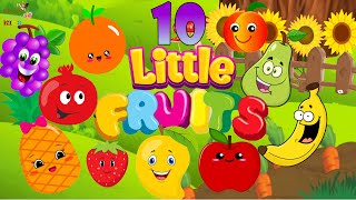 Ten Little Fruits Jumping On The Bed  Fruits Song  Learn Fruits  Nursery Rhymes Song For Children [upl. by Hester]