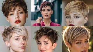 short haircuts for women over 60  short hair with bangs  short fade haircut 2024 [upl. by Strong]