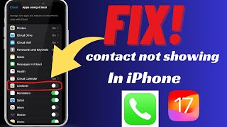 How to Fix contact not showing in iPhone  contacts not showing on iPhone  2024 [upl. by Nylegna]