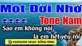 Một Đời Nhớ  Karaoke Tone Nam  Karaoke Nhạc Sống 1990  Beat Mới [upl. by Danczyk]