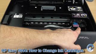 HP Envy 5644 How to ChangeReplace Ink Cartridges [upl. by Dnaletak]