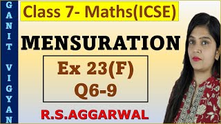 Mensuration  ICSE class 7  Chapter 23  Exercise 23F  Q 69  R S Aggarwal [upl. by Haldane]