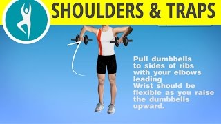 Shoulders and traps workout with weights dumbbell raise [upl. by Emawk454]