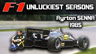 F1 Unluckiest Seasons  Ayrton Sennas 1985 LotusRenault 97T [upl. by Ysied]