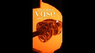 Glass Blowing a Vase in the Glory Hole glassblowing glassart art [upl. by Ij]