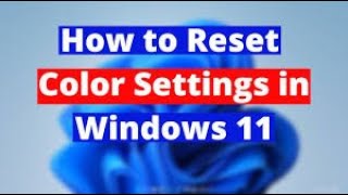 How to Reset Color Settings in Windows 11  WINDOW 11 COLO CHANGE 2024 [upl. by Tymothy]