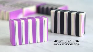 Cold Process Soap Making  Stripe Swirl Technique [upl. by Euqinay]