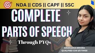 Identification of Part of Speech  Basic Concepts  PYQs for CDS 2 2024 English by Anuradha Maam [upl. by Maguire]