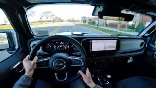 2024 Jeep Wrangler Sahara 4Xe  POV Walkaround Test Drive and Test Course ASMR [upl. by Yendys]