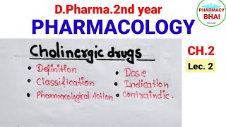 Cholinergic Drugs in details  Pharmacology  DPharma 2nd cholinergicdrugspharmacology [upl. by Asilec]