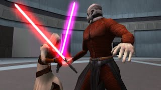 Jedi Revan vs Darth Malak  Star Wars Jedi Knight Jedi Academy NPC Battle [upl. by Harri]