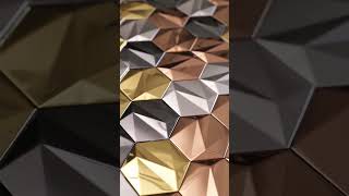 Unboxing MultiColor Hexagon Stainless Steel Mosaic Tiles  3D Wall Decor Reveal [upl. by Corley]