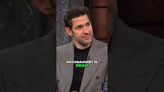 Sexiest Man Alive on McConaughey John Krasinski johnkrasinski colbert interview fun viralvideo [upl. by Mart]