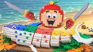 Catching amp Eating Giant Rainbow Fish IRL  Lego Satisfying Mukbang Stop Motion vs ASMR [upl. by Anauj218]