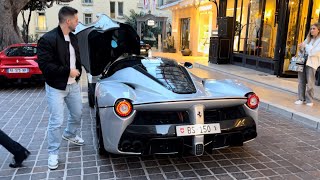 Florian Merckx drives La Ferrari 😍🤩 at the Hotel Hermitage in Montecarlo [upl. by Power248]