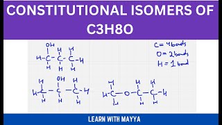 Constitutional IsomersStructural Isomers of C3H8O  Learn With Mayya [upl. by Ayam16]