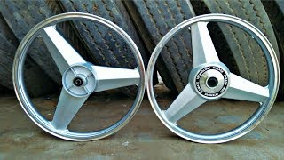 Mercedes Alloy Wheels for Splendor  intallations video  Best Alloy for you bike [upl. by Nylessoj]