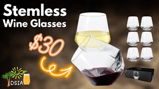 Unique Stemless Wine Glasses  Set of 6 [upl. by Namzed]