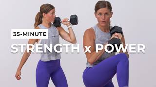 35Minute Full Body Dumbbell Workout Strength Power and Abs [upl. by Ahsiak]