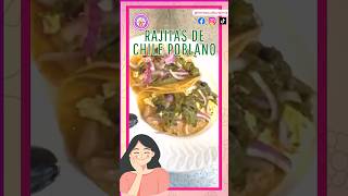 Rajitas de poblano  Poblano Peppers WRed Onions recetasnutritivas healthyfood comidasaludable [upl. by Buiron]